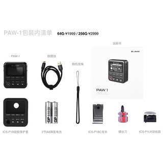 Lotoo paw 1-64g professional recorder interview conference lawyer learning special recorder dsd portable hifi player mp3 paw 1 (64g) standard without external microphone