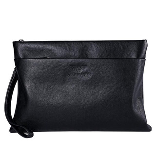 Falai armani shopping mall same style falai armani men's genuine leather handbag cowhide clutch bag fashionable large capacity trendy envelope bag xf617 black