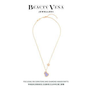 Quamer gold store model 520 valentine's day gourd necklace women's carnelian exquisite plated 18k color gold design pendant rose gold (lady purple) necklace