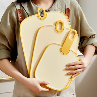 Siyue cutting board fruit supplementary food board home double-sided chopping board sticky board yellow-small supplementary food