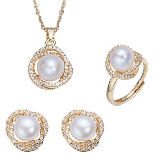 Oliveira three-piece set freshwater pearl sansheng sanshi c3-1199-1