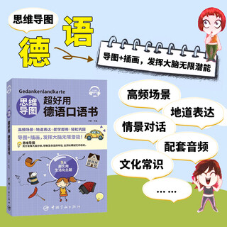 思维导图超好用德语口语书 听力+口语+单词+语法+场景会话 德汉对照 中文翻译 说德语的口语书 日常生活口语 初学者自学快速入门书