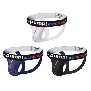 Orlvspump men's thongs sexy jockstrap low-waist double g-butt t pants underwear fitness double thong men's combination pack random color 3 pieces m recommended 45-55kg