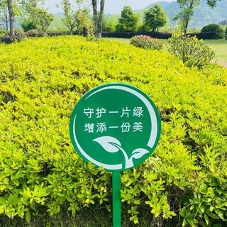 旭力镀锌板小草指示牌 爱护花草标识牌草坪草地警示牌 公园绿化牌子 A10款花草标识牌