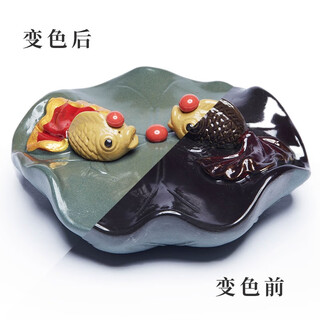 Zun pot color changing tea pet purple clay ornament pisces playing beads creative cultivable tea table tea set accessories decoration pisces playing beads color changing
