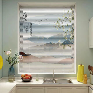 Lei lian deer punch-free printed blinds blackout lifting roller blinds kitchen bathroom bedroom living room office home shen yun new bead upgrade_printing