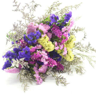 Aiman yunnan flowers dried flower bouquet forget-me-not lover's grass combination full of stars real flowers living room flower arrangement home furnishings purple pink yellow red + lover's grass about 30 pieces