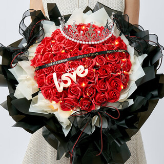 First flower 52 roses everlasting soap bouquet birthday gift female in-city delivery wife new year valentine's day non-flowers