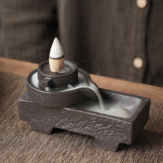 Yuxuan creative purple clay tea pet backflow incense burner ornament time comes and turns handmade boutique lucky tea table tea play