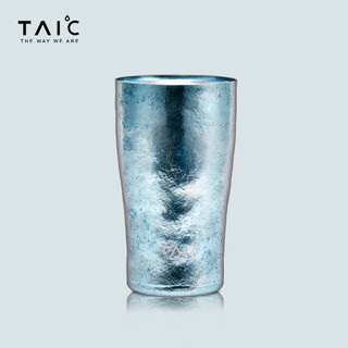 Taic titanium pure titanium beer cup double-layer vacuum water cup titanium cup juice cup milk cup coffee cup hercules cup ultra-light high-end gift cup hanhai blue
