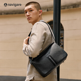 Navigare italian small sailing ship shoulder bag men's retro messenger bag men's commuter travel cowhide small bag new year gift