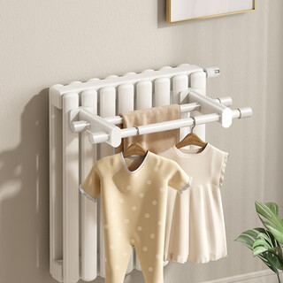Tiandiyu radiator hook hook clothes drying rack towel rack hanging rack clothes rack tube hanging on the radiator screw double rod 50cm radiator storage rack