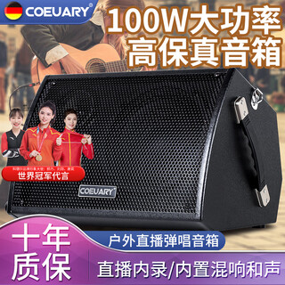 Coeuary folk guitar singing speaker street singing live electric box acoustic guitar bluetooth speaker saxophone rechargeable speaker 6.5-inch 60w/rechargeable/with bluetooth package 2 microphone stand + gift pack