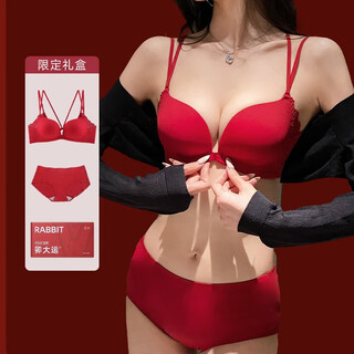 Victoria palace zodiac year red underwear, festive bra set, no wire push-up bra, side breast collection sexy lace bra, front button lucky red set 75b 34b