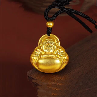Fat donglai's same style small golden buddha pendant for women 2024 vietnamese sand l gold maitreya buddha pendant golden big belly tathagata buddha tathagata buddha male small golden buddha