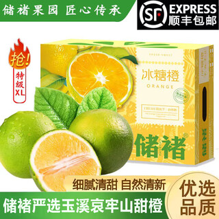 储褚 云南新鲜橙子 储褚冰糖橙礼盒装 哀牢山甜橙 水果生鲜顺丰发货 9斤特级XL（约27-32个）