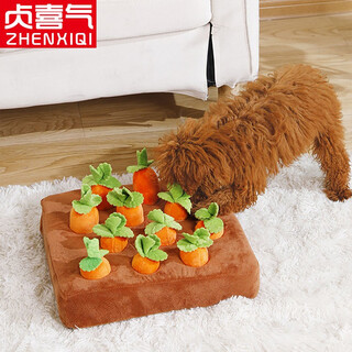 Zhenxiqi bite-resistant dog toy, plush cat self-pleasure and boredom relief tool, pet radish pulling teddy bear sniffing pad, radish pulling pet toy
