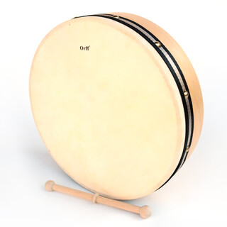 Orff new sheepskin tambourine beat drum sheepskin drum primary school student percussion instrument professional performance playing tambourine instrument 12 inches 30cm