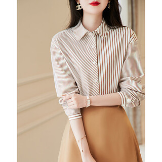 Demana fashion intelligentsia spring and autumn free simple striped splicing shirt comfortable cotton covering shirt