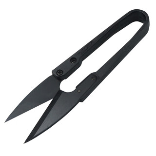 Authentic kuai keli black plastic handle yarn scissors u-shaped thread scissors handmade cross-stitch small scissors specially used for thread cutting kuai keli black yarn scissors (12 pieces)