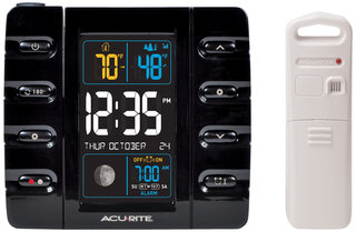 Acurite projection alarm clock ceiling temperature display usb charging contemporary style