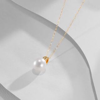 Baozha dada jewelry 18k gold freshwater pearl pendant simple gift for wife chinese valentine's day versatile pearl necklace 18k gold freshwater pearl pendant/10-11mm (not
