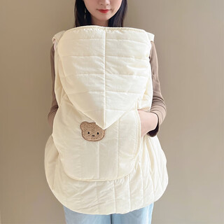 Bala pig children's cloak autumn and winter windproof blanket stroller cover blanket baby carrier waist stool windproof baby cloak warm thickened cover white bear stroller cover blanket/cloak