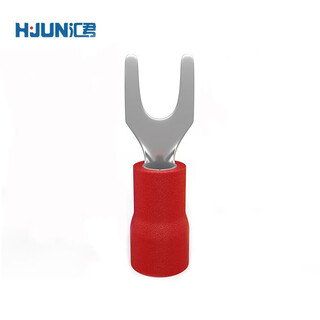 Huijun cold-pressed terminal fork-shaped u-shaped y-shaped pre-insulated terminal block sv terminal (0.5-1.5mm) red sv1.25-3 (1000 pieces)