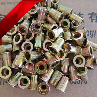 Yue changsheng rivet nut flat head cylindrical rivet nut knurled rivet nut rivet nut m3m4m5m6m8m10m12 color zinc m12100 pieces