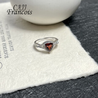 Cajj francois 1.0 carat garnet ring for women, natural colored gemstone, jewelry gemstone, 925 silver inlaid, size 15