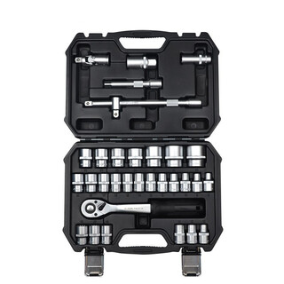 Odu 1/2 large fast wrench spark plug sleeve hexagonal extension screwdriver disassembly car manual repair tool box combination set 32-piece ratchet socket wrench set customization