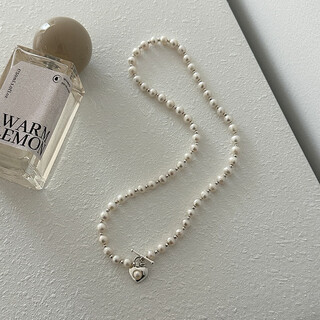 French freshwater pearl necklace light luxury niche design high-end love ot buckle sterling silver clavicle chain wholesale pearl necklace 925 silver