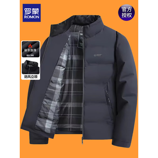 Luo meng cotton-padded jacket men's 2025 winter new dad's clothing thickened down cotton-padded jacket middle-aged and elderly loose casual cotton-padded jacket navy xl
