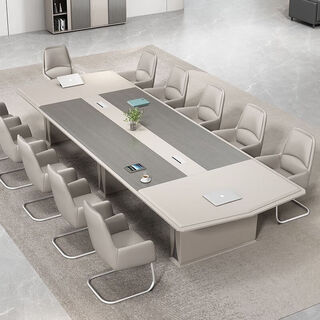 Office conference table long table reception negotiation table and chair combination large paint conference table simple modern workbench 2.4 meters conference table