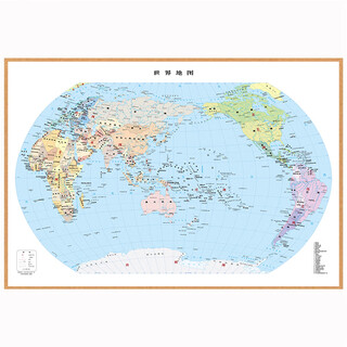 可图钉标记旅游打卡地图记录规划中国世界地图留念书房礼物背景墙 世界蓝色海洋 165x120cm 软木板（可扎地图钉） 送50颗