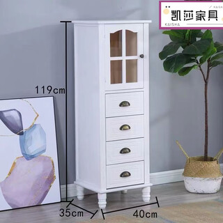 Dad yao solid wood sideboard kitchen cabinet small wine cabinet single door wall living room cabinet simple multi-functional drawer cabinet sideboard electric single door large white fully equipped