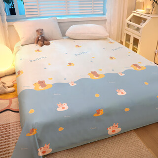 Single piece of bed sheet for student dormitory single summer brushed ins style male disposable sheet washed cotton double child swimming duck 1.8x2.3m single piece of bed sheet