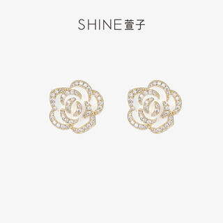 Shine camellia elegant earrings flower earrings design earrings spring atmosphere earrings birthday gift gold