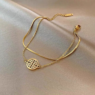 Zhimo (zhimo) 520 valentine's day 18k gold bracelet for women double-layer lucky card au750 bonus gift for friends mother's day 18k gold bracelet certificate