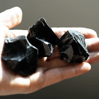 Mochen moeycior removes bad luck natural obsidian pendant rough stone necklace natural stone pendant black stone pendant car pendant c style 4-5cm large rough stone random hair/top hole string rope