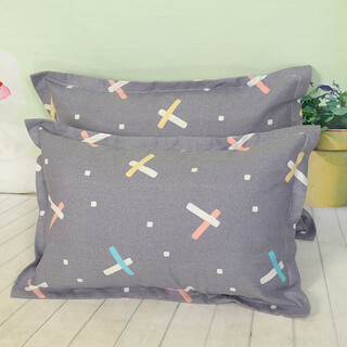 Naiqu pure cotton old coarse cloth pillowcase 40x60 with zipper children's student pillowcase large pair thickened single dark gray love one pack 40cmx60cm