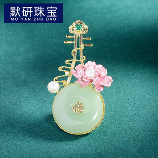 Moyan new product chinese style exquisite peony pipa brooch suit accessories imitation pearl antique style creative corsage brooch light green a10-102