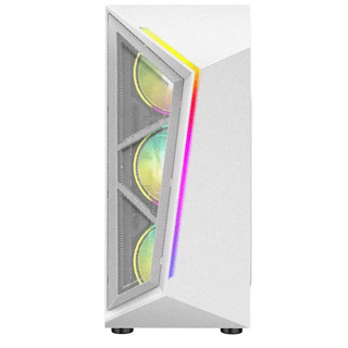 Sumtax/迅钛 玄武MINI海景房机箱台式主机m-atx水冷侧透游戏电竞电源套装 V8游戏机箱-白色