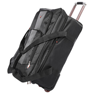Ditd design in the design expandable large capacity trolley bag airline check bag foldable school overseas travel bag long and short distance duffel bag gray medium 28 inch (required to be checked in)