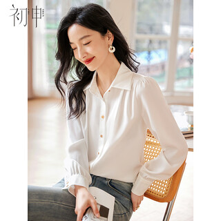 Chushen spring and autumn simple long sleeve shirt women's single-breasted temperament professional commuting top white shirt s132c2204