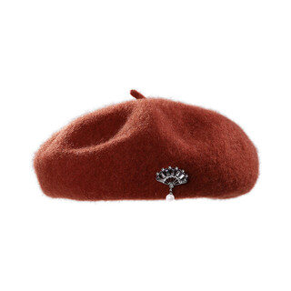Ee new winter fashion hat british winter shopping and travel versatile elegant beret hat for women orange red adjustable