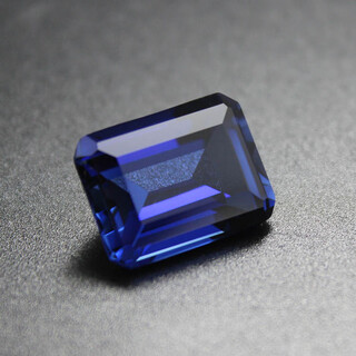 Feiyu precious natural tanzanite sapphire powder fused rectangular deep sapphire loose stone fashion jewelry can be inlaid, rectangular 8x10mm
