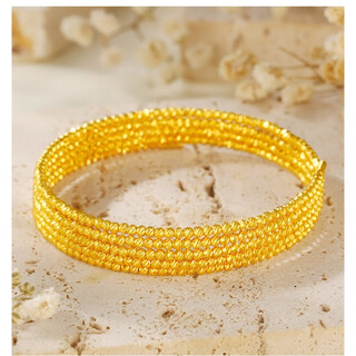 Hande gold-plated 18k multi-layer sand gold bouncy bracelet for women, non-fading winding bracelet, imitating golden flash, five circles