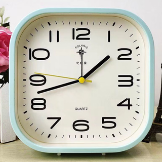 Polaris alarm clock clean sound large digital elderly clock modern simple student desktop alarm watch children's bedroom bedside desk clock north star large square (blue) scan seconds aa battery