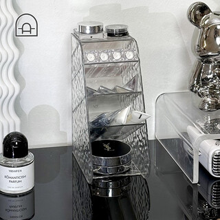 Dongha makeup brush storage bucket dressing table oblique plug-in lipstick storage rack bathroom eye shadow cosmetics storage small size